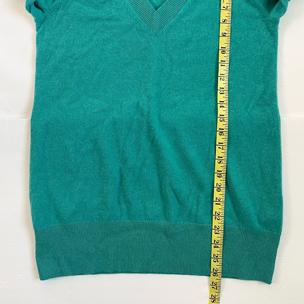 J. Crew Italian cashmere Turquoise V-Neck Women's Sweater M - Picture 5 of 7